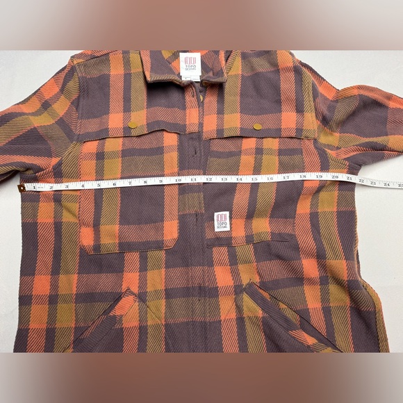 Topo Designs Women's Mountain Shirt Jacket - Orange and Brown - Picture 4 of 5